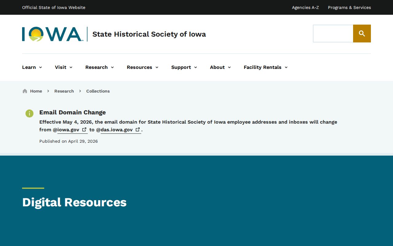 Ottumwa previous residents State Historical Society digital resources